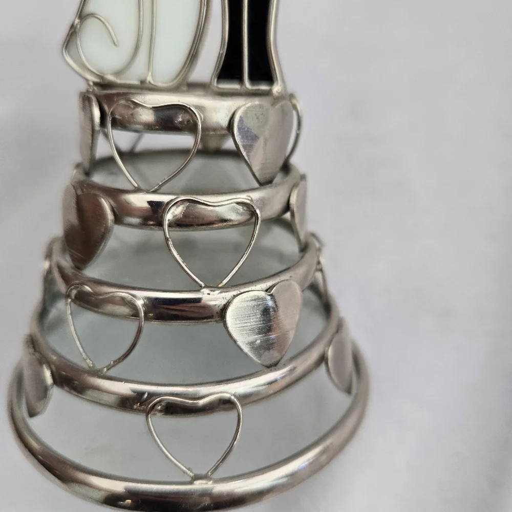 Vintage Stained Glass Bride and Groom 6 inch cake topper - Picture 7 of 8